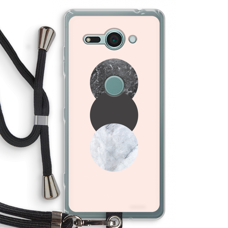 Marmeren cirkels: Sony Xperia XZ2 Compact Transparant Hoesje met koord