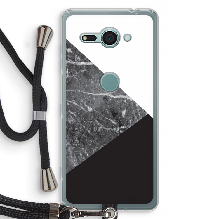 Combinatie marmer: Sony Xperia XZ2 Compact Transparant Hoesje met koord