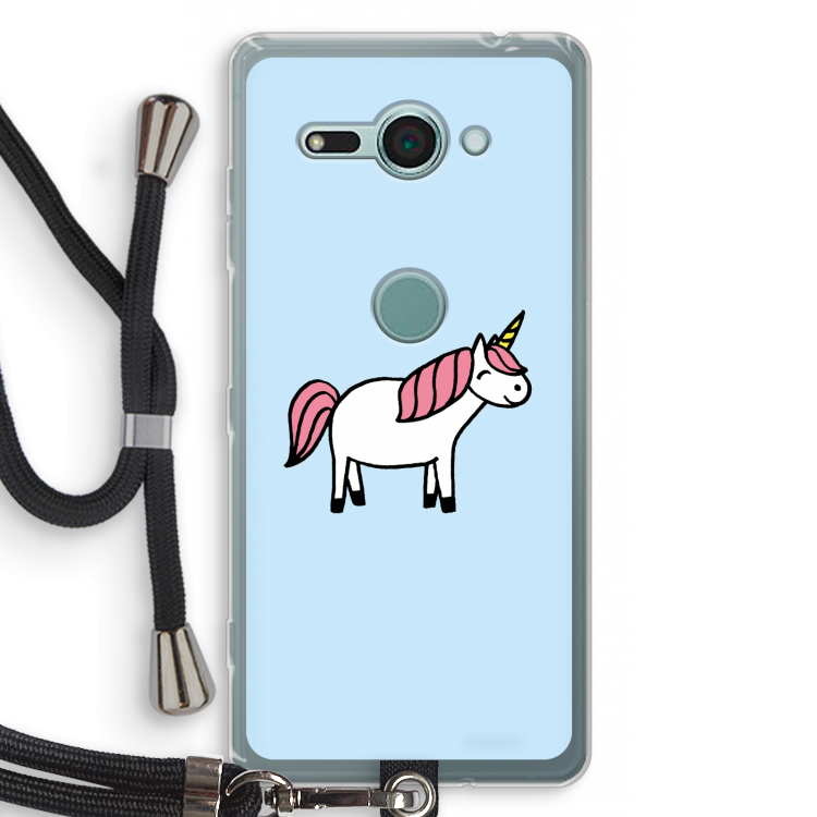 Eenhoorn: Sony Xperia XZ2 Compact Transparant Hoesje met koord