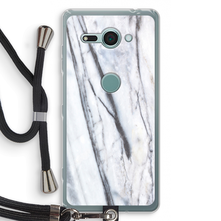 Gestreepte marmer: Sony Xperia XZ2 Compact Transparant Hoesje met koord