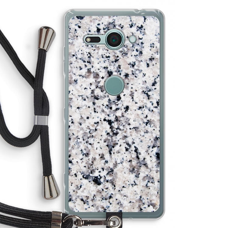 Gespikkelde marmer: Sony Xperia XZ2 Compact Transparant Hoesje met koord