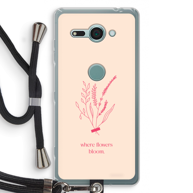 Where flowers bloom: Sony Xperia XZ2 Compact Transparant Hoesje met koord