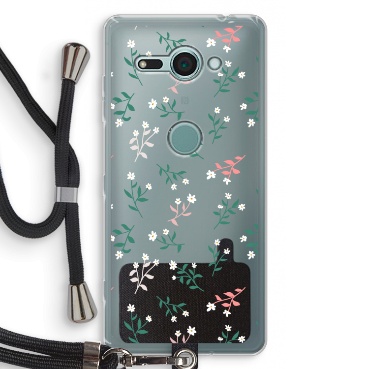 Small white flowers: Sony Xperia XZ2 Compact Transparant Hoesje met koord