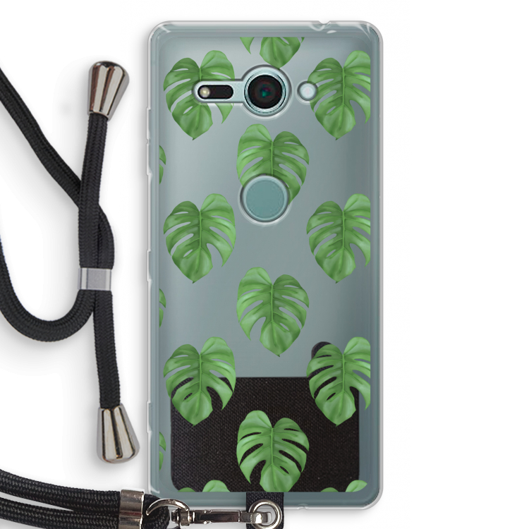 Monstera leaves: Sony Xperia XZ2 Compact Transparant Hoesje met koord
