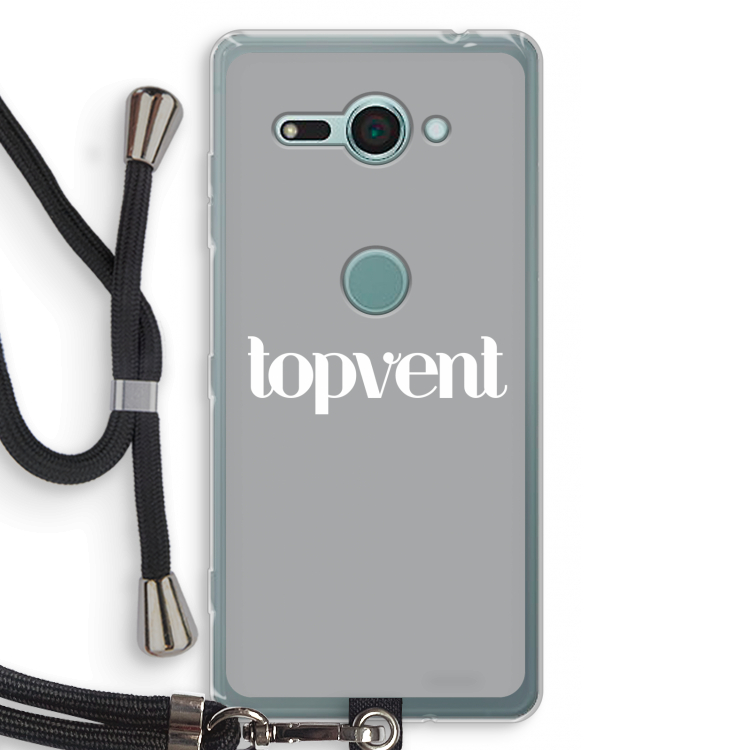 Topvent Grijs Wit: Sony Xperia XZ2 Compact Transparant Hoesje met koord