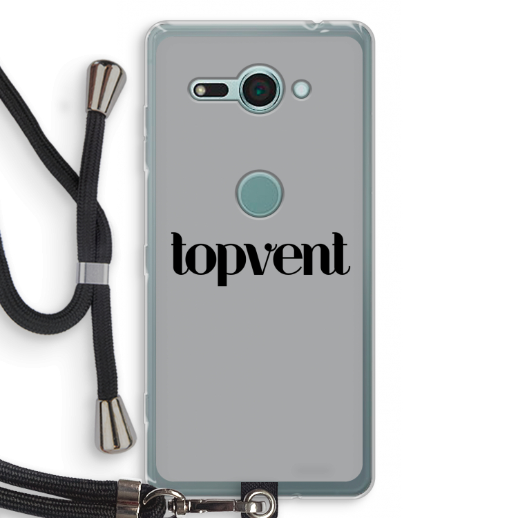 Topvent Grijs Zwart: Sony Xperia XZ2 Compact Transparant Hoesje met koord