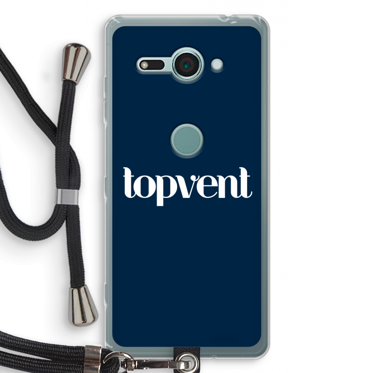 Topvent Navy: Sony Xperia XZ2 Compact Transparant Hoesje met koord