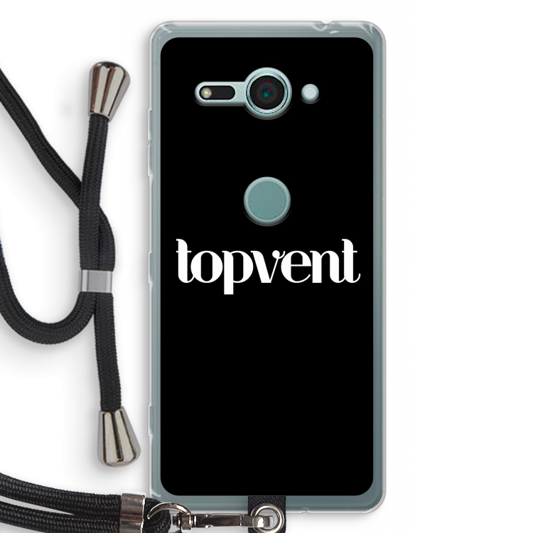 Topvent Zwart: Sony Xperia XZ2 Compact Transparant Hoesje met koord