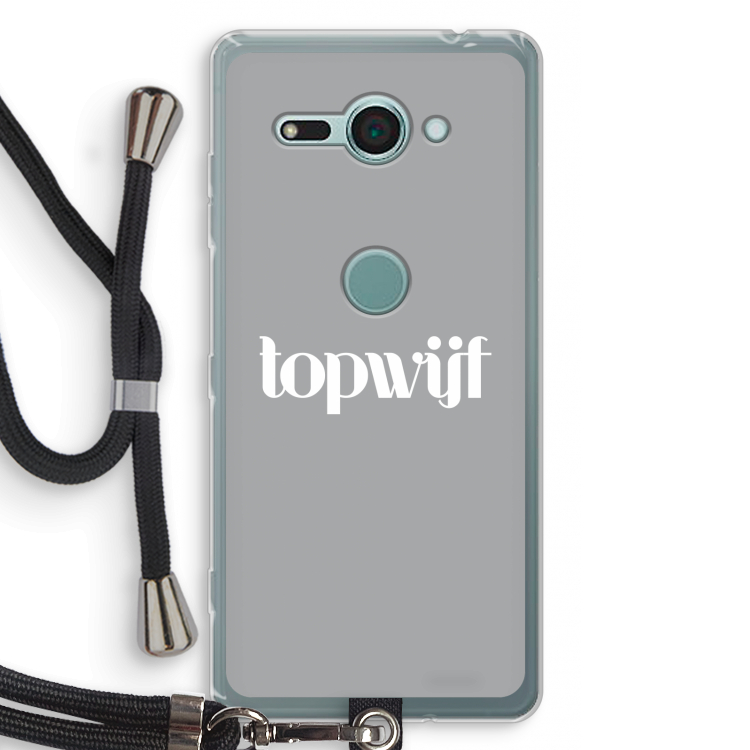 Topwijf Grijs Wit: Sony Xperia XZ2 Compact Transparant Hoesje met koord
