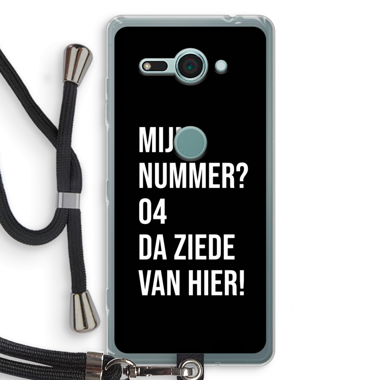 Da ziede van hier - Zwart: Sony Xperia XZ2 Compact Transparant Hoesje met koord