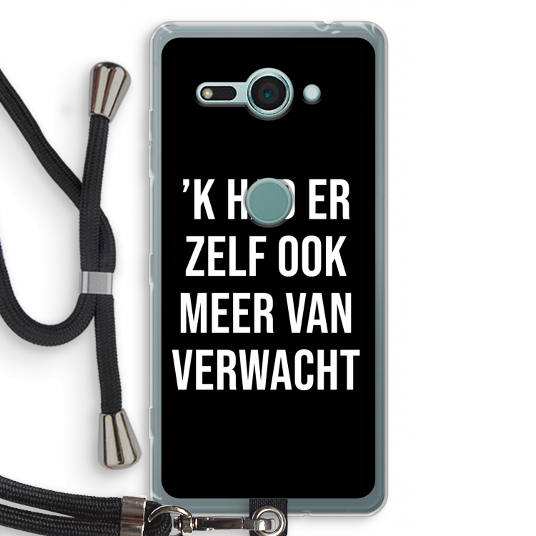 Meer verwacht - Zwart: Sony Xperia XZ2 Compact Transparant Hoesje met koord