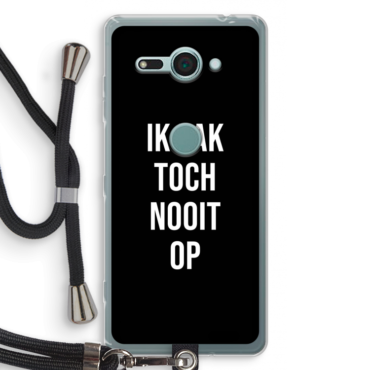 Ik pak nooit op - Zwart: Sony Xperia XZ2 Compact Transparant Hoesje met koord