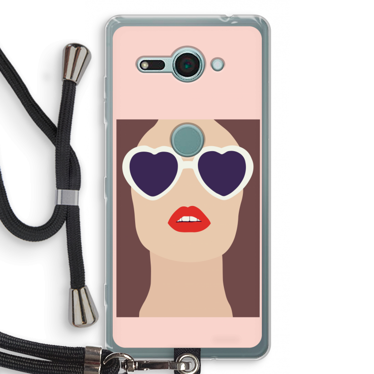 Red lips: Sony Xperia XZ2 Compact Transparant Hoesje met koord
