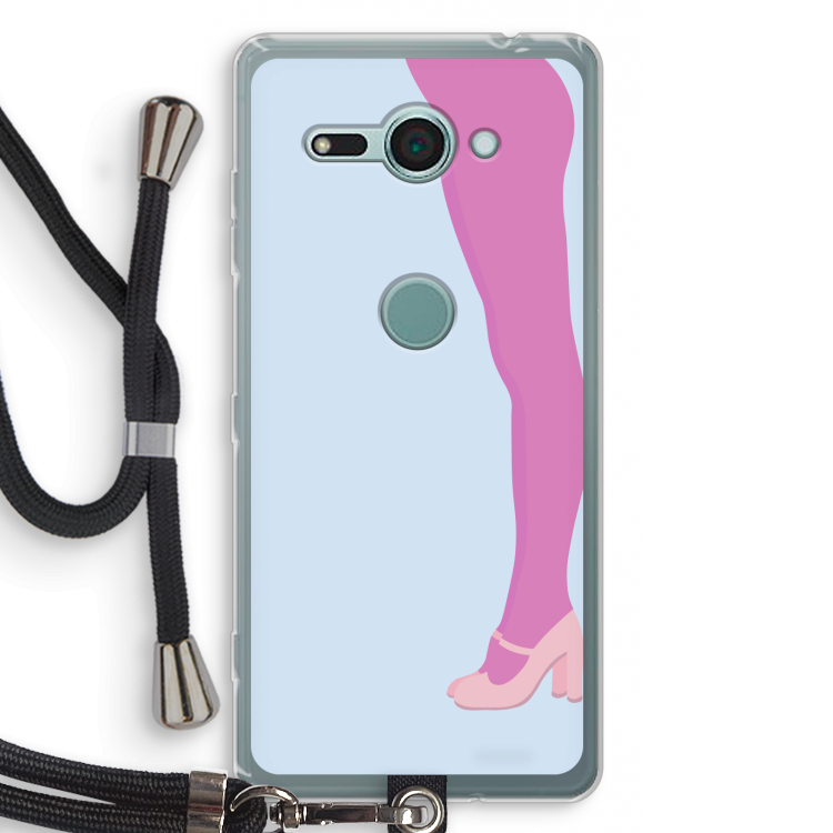 Pink panty: Sony Xperia XZ2 Compact Transparant Hoesje met koord