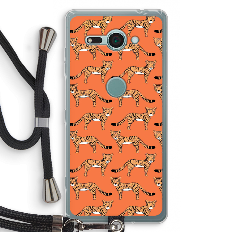 Cheetah: Sony Xperia XZ2 Compact Transparant Hoesje met koord