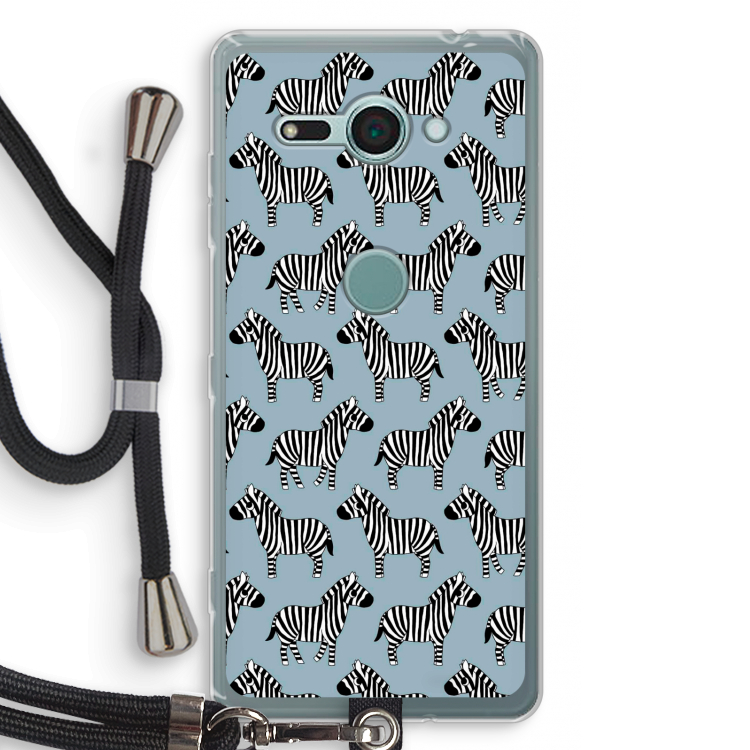 Zebra: Sony Xperia XZ2 Compact Transparant Hoesje met koord