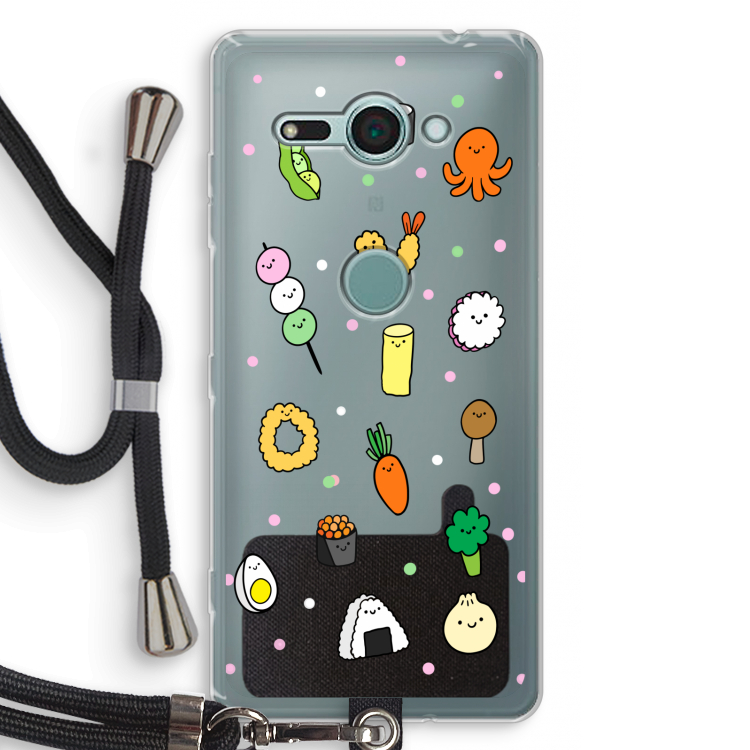 Happy bento friends: Sony Xperia XZ2 Compact Transparant Hoesje met koord