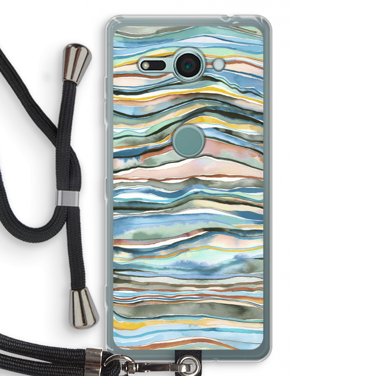 Watercolor Agate: Sony Xperia XZ2 Compact Transparant Hoesje met koord