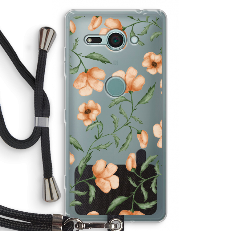 Peachy flowers: Sony Xperia XZ2 Compact Transparant Hoesje met koord