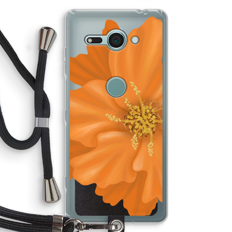 Orange Ellila flower: Sony Xperia XZ2 Compact Transparant Hoesje met koord