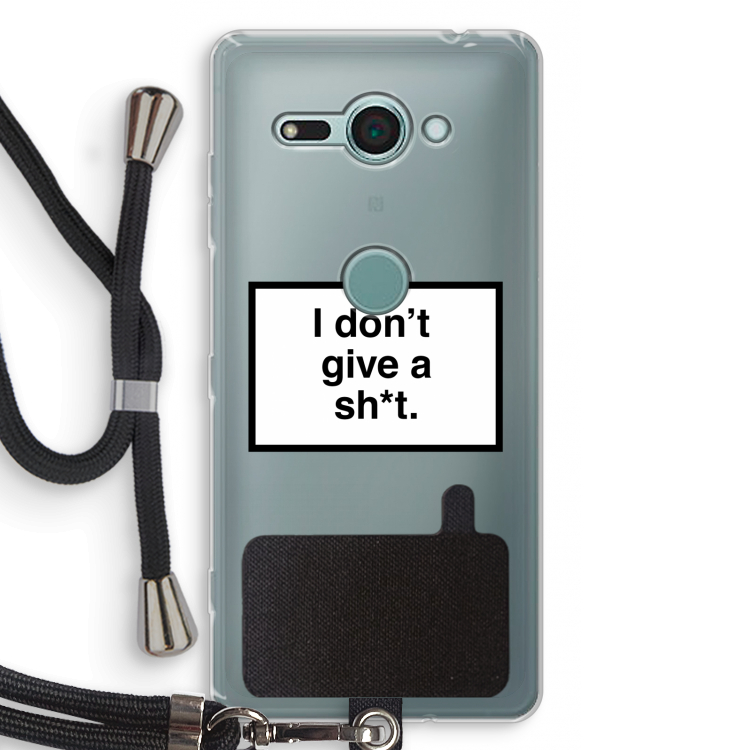 Don't give a shit: Sony Xperia XZ2 Compact Transparant Hoesje met koord