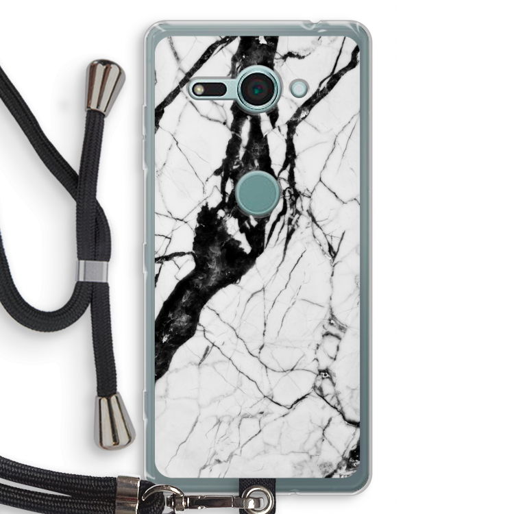 Witte marmer 2: Sony Xperia XZ2 Compact Transparant Hoesje met koord