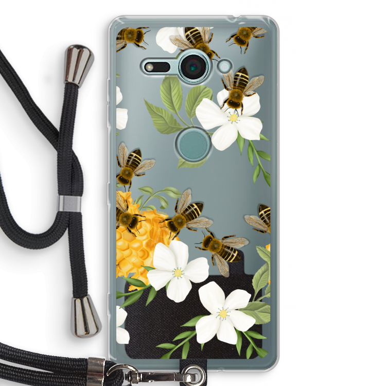No flowers without bees: Sony Xperia XZ2 Compact Transparant Hoesje met koord