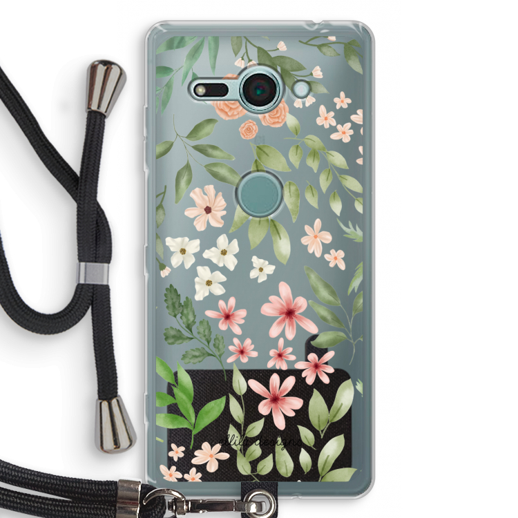 Botanical sweet flower heaven: Sony Xperia XZ2 Compact Transparant Hoesje met koord