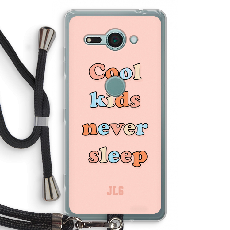 Cool Kids Never Sleep: Sony Xperia XZ2 Compact Transparant Hoesje met koord