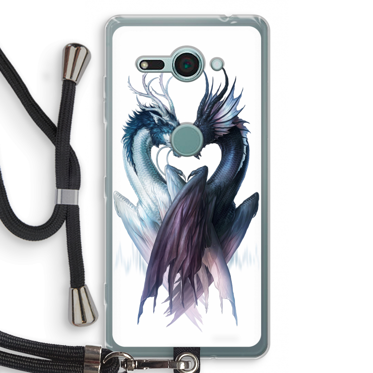 Yin Yang Dragons: Sony Xperia XZ2 Compact Transparant Hoesje met koord