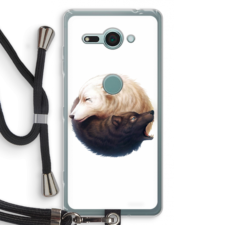 Yin Yang Wolves: Sony Xperia XZ2 Compact Transparant Hoesje met koord