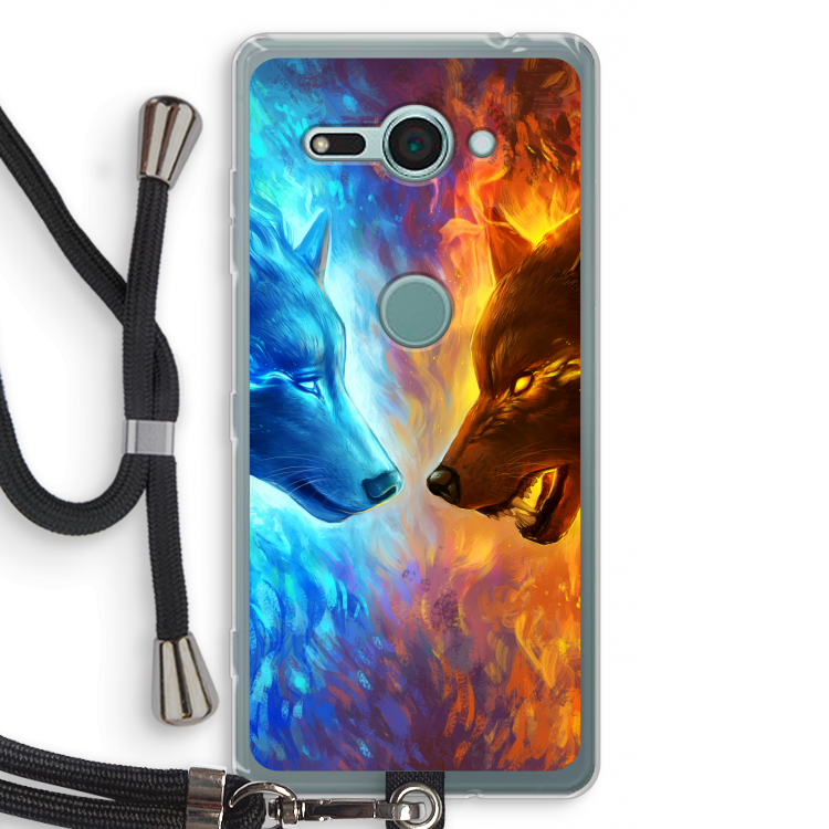 Fire & Ice: Sony Xperia XZ2 Compact Transparant Hoesje met koord