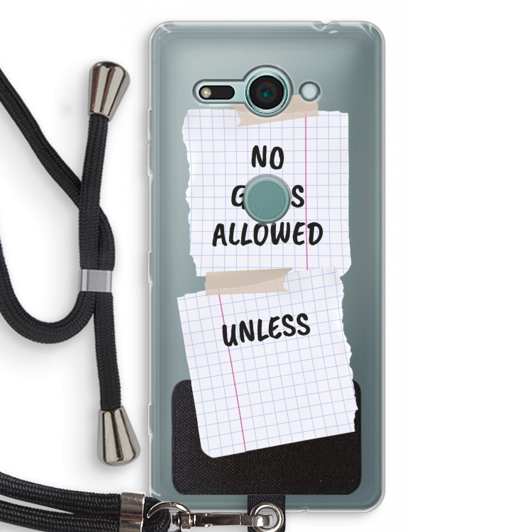 No Girls Allowed Unless: Sony Xperia XZ2 Compact Transparant Hoesje met koord