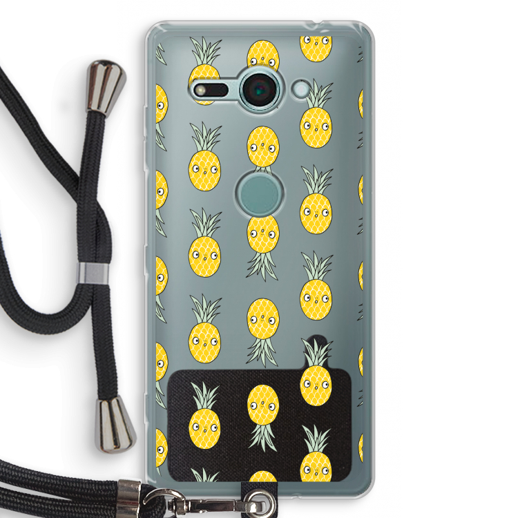 Ananas: Sony Xperia XZ2 Compact Transparant Hoesje met koord