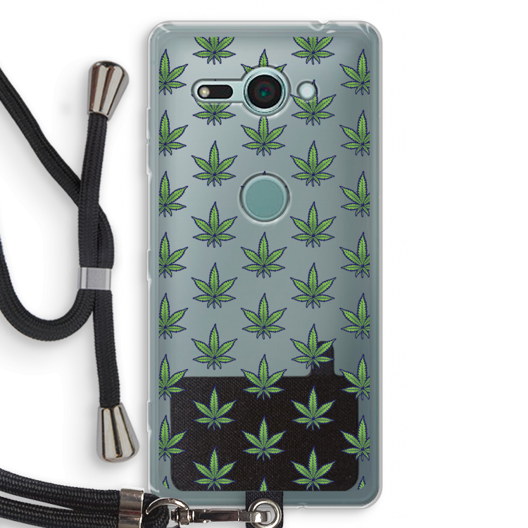 Weed: Sony Xperia XZ2 Compact Transparant Hoesje met koord