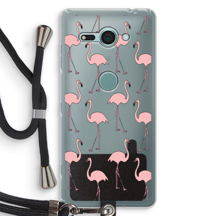 Anything Flamingoes: Sony Xperia XZ2 Compact Transparant Hoesje met koord