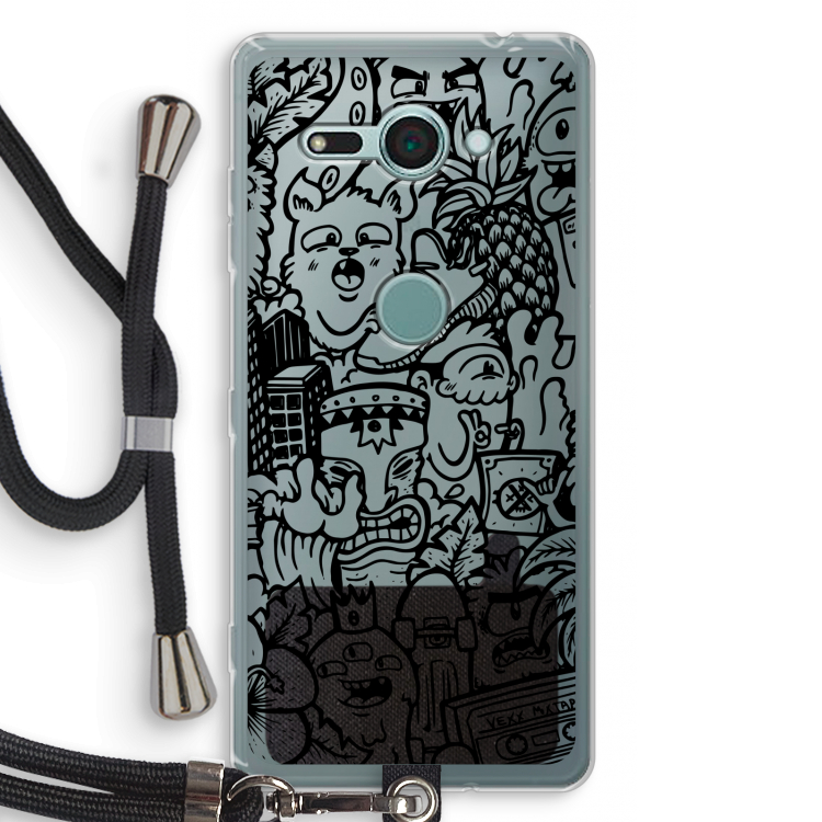Vexx Black Mixtape: Sony Xperia XZ2 Compact Transparant Hoesje met koord