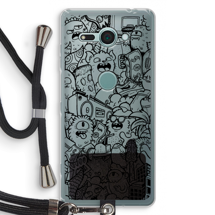 Vexx Black City : Sony Xperia XZ2 Compact Transparant Hoesje met koord