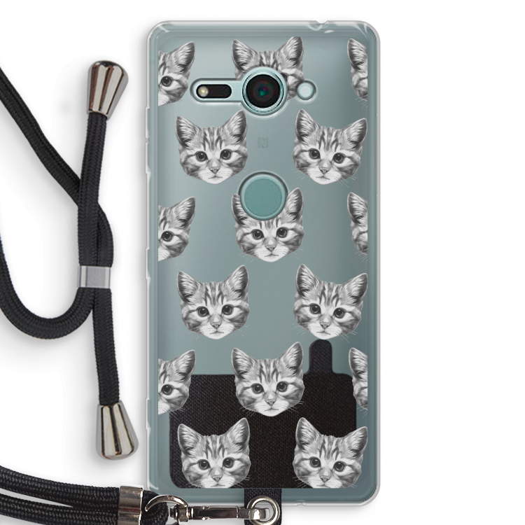 Kitten: Sony Xperia XZ2 Compact Transparant Hoesje met koord