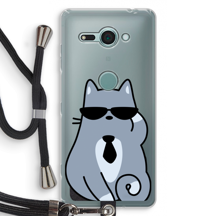 Cool cat: Sony Xperia XZ2 Compact Transparant Hoesje met koord