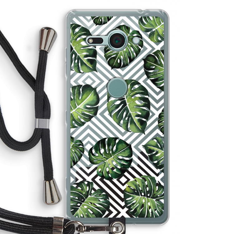Geometrische jungle: Sony Xperia XZ2 Compact Transparant Hoesje met koord