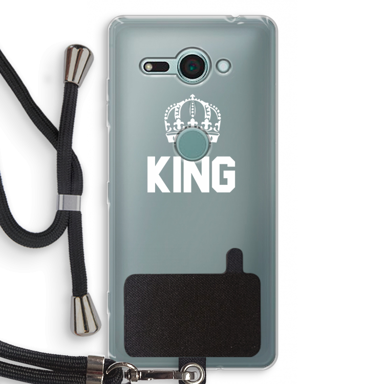King zwart: Sony Xperia XZ2 Compact Transparant Hoesje met koord