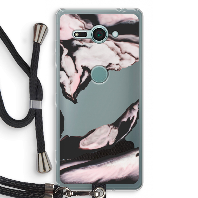 Roze stroom: Sony Xperia XZ2 Compact Transparant Hoesje met koord