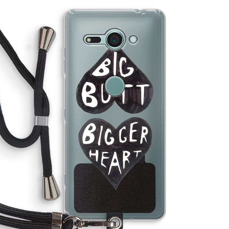 Big butt bigger heart: Sony Xperia XZ2 Compact Transparant Hoesje met koord