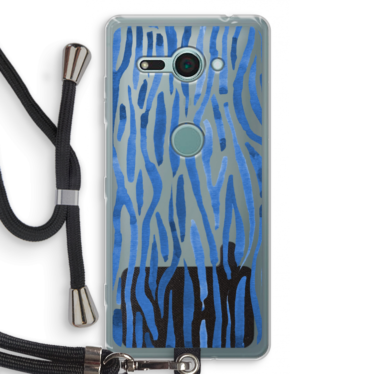 Blauwe nerven: Sony Xperia XZ2 Compact Transparant Hoesje met koord