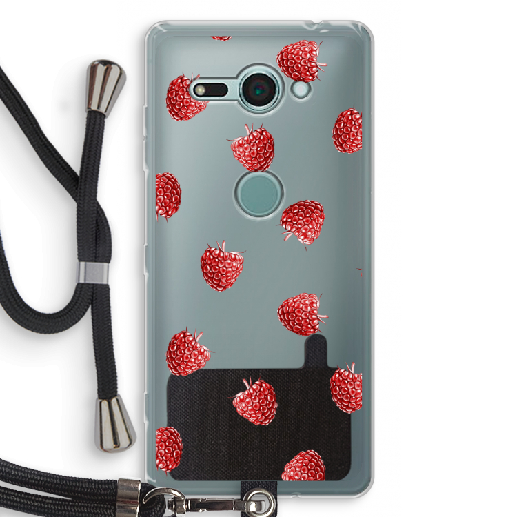 Framboosjes: Sony Xperia XZ2 Compact Transparant Hoesje met koord