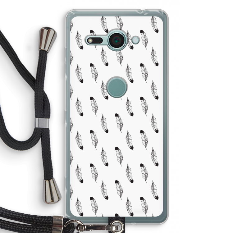 Pluimen: Sony Xperia XZ2 Compact Transparant Hoesje met koord