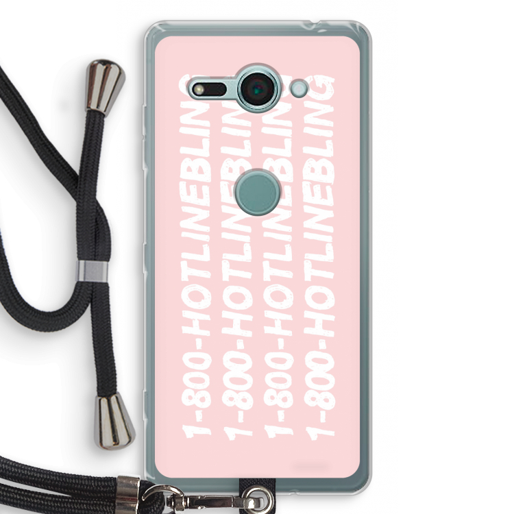 Hotline bling pink: Sony Xperia XZ2 Compact Transparant Hoesje met koord