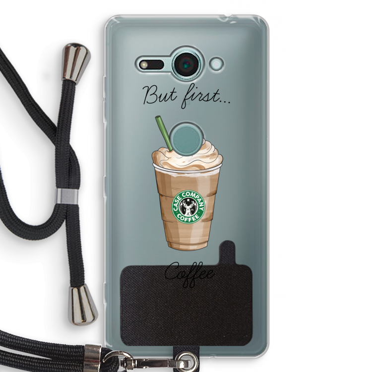 But first coffee: Sony Xperia XZ2 Compact Transparant Hoesje met koord