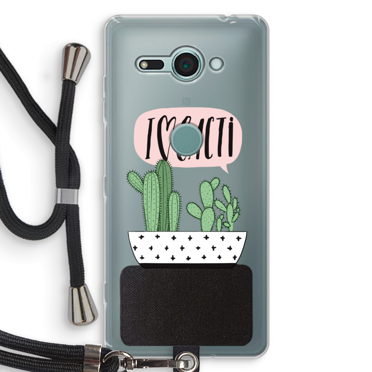 I love cacti: Sony Xperia XZ2 Compact Transparant Hoesje met koord